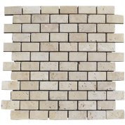 White Travertine Tumbled Mosaic